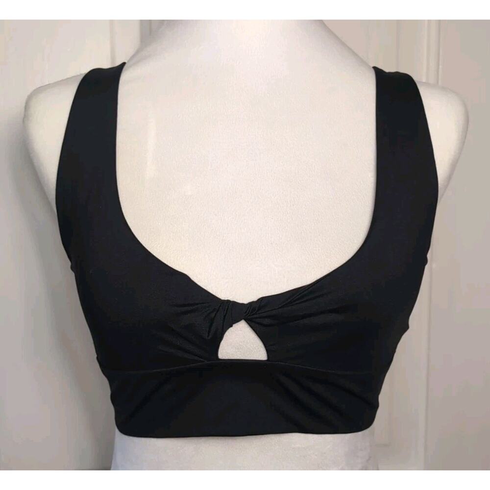 Prana Bikini Top Black Peephole Women's S Lightly Padded Pullover Beach (1008)